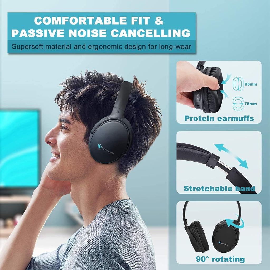 Wireless Headphones with Optical Bluetooth Transmitter, up to 165ft Range, Black Y68786