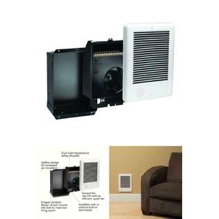 1000-Watt 240-Volt Fan-Forced In-Wall Electric Heater in White B862561