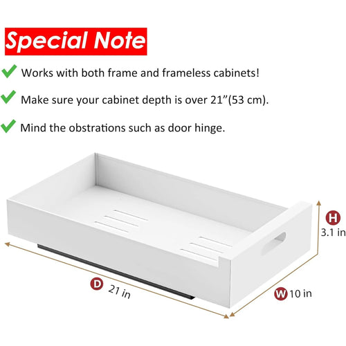 1 Pack 10-Inch Wide Carbon Steel Pull Out Cabinet Organizer V651699