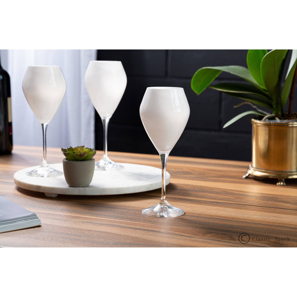 Set of 6 Wine Glasses with Clear Stem E6881