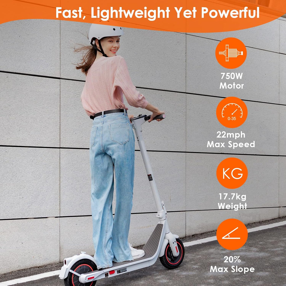 750W Electric Scooter with 22MPH 30Miles Range 10'' Pneumatic Tire M81248