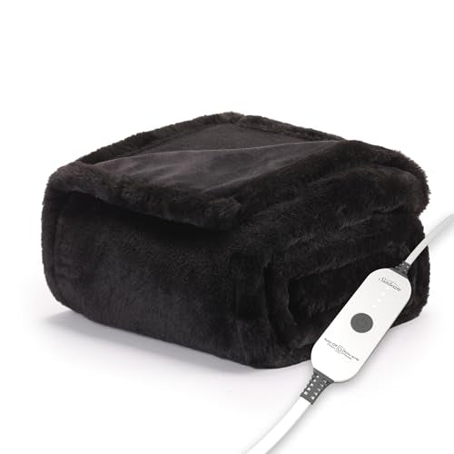 Faux Fur Heated Throw Blanket J35407