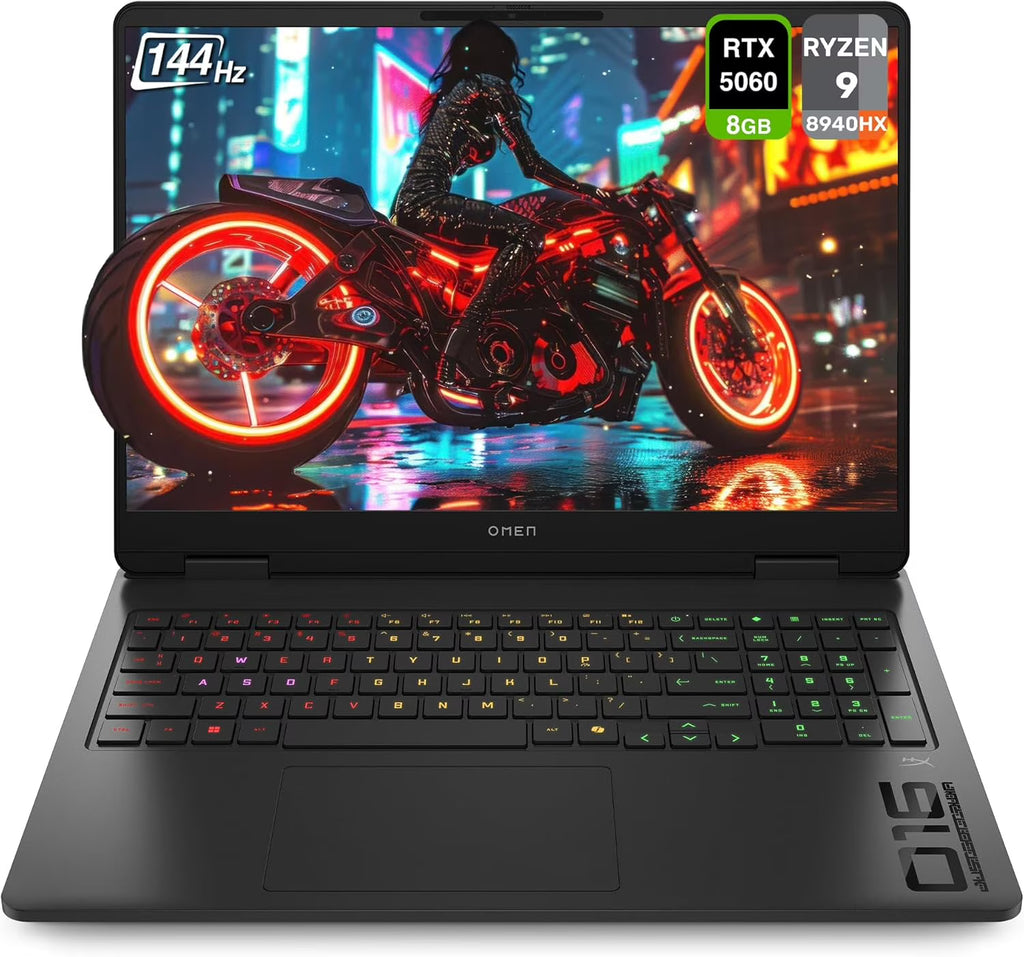Shadow Black 16" 2K 144Hz Gaming Laptop with AMD Ryzen 9, 64 GB DDR5 RAM, 2 TB PCIe SSD, RTX 5060 J429