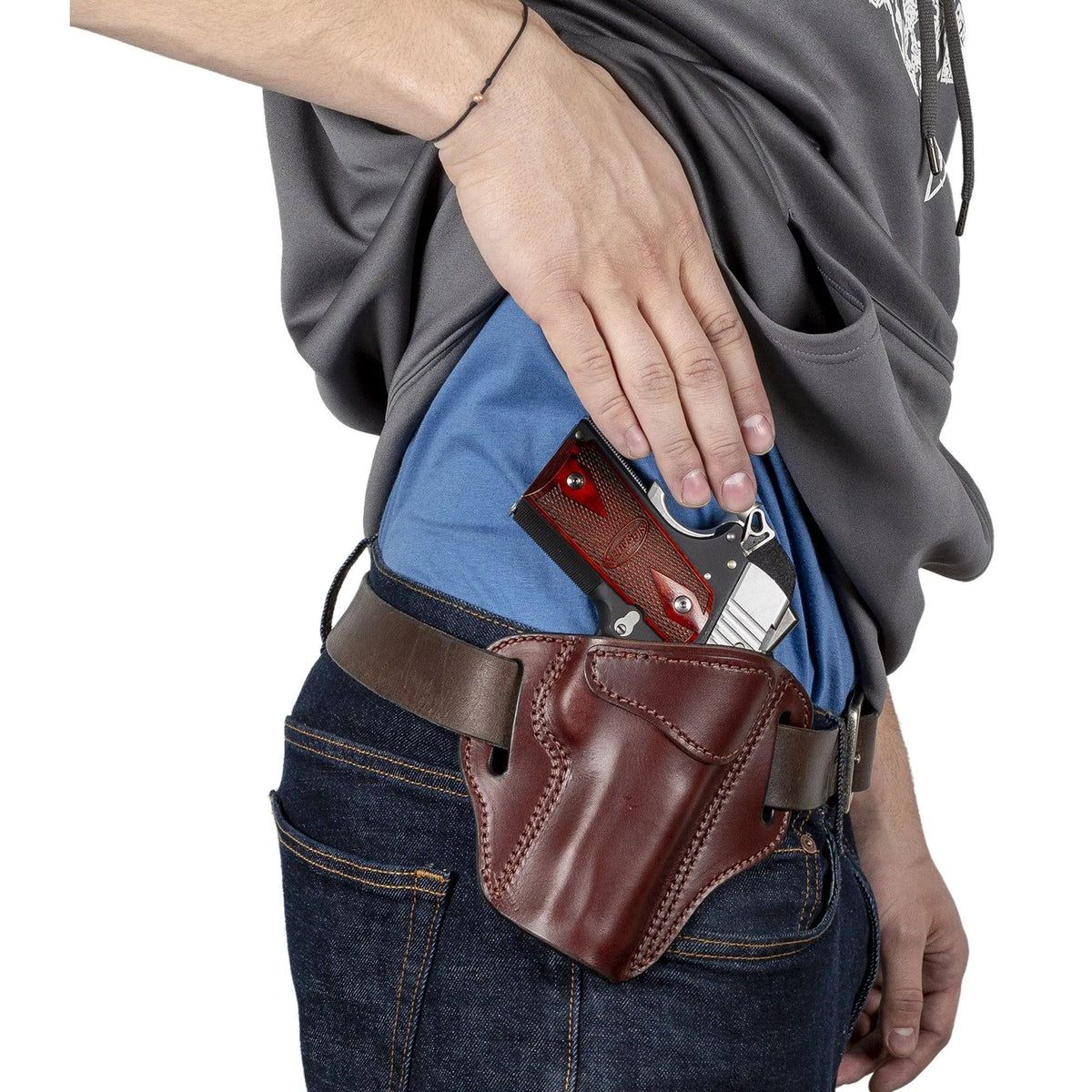 Brown Leather OWB Gun Holster K48640