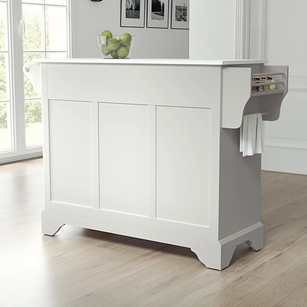 White Black Kitchen Island Cart Q897083