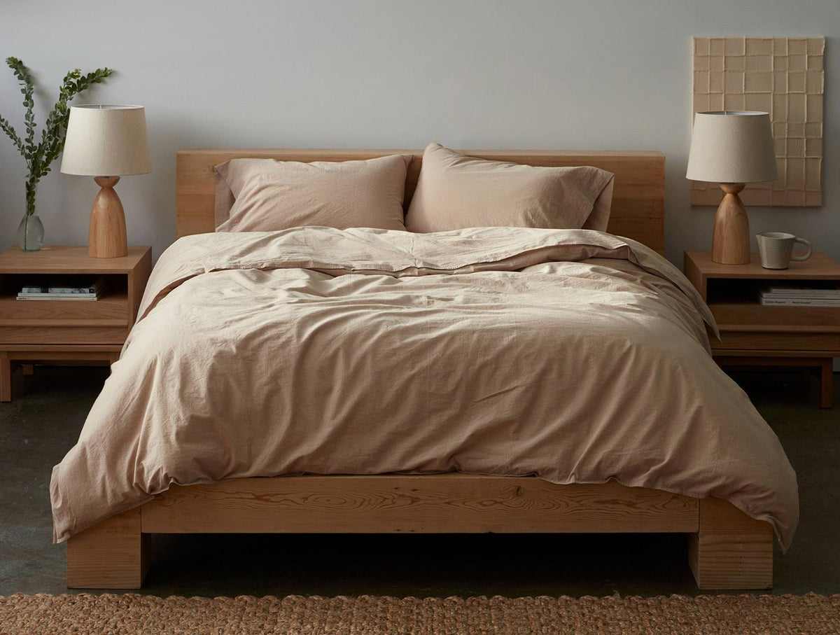 Organic Crinkled Percale Duvet Cover King Pewter K234562