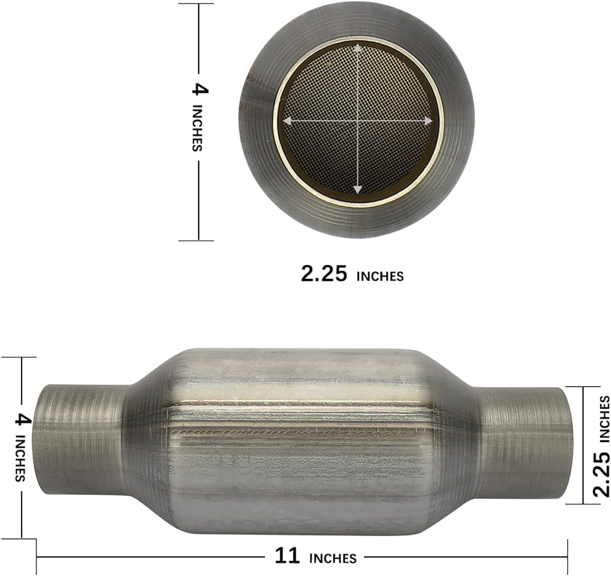 2.25" Inlet/Outlet Universal Catalytic Converter Pack of 2 O775