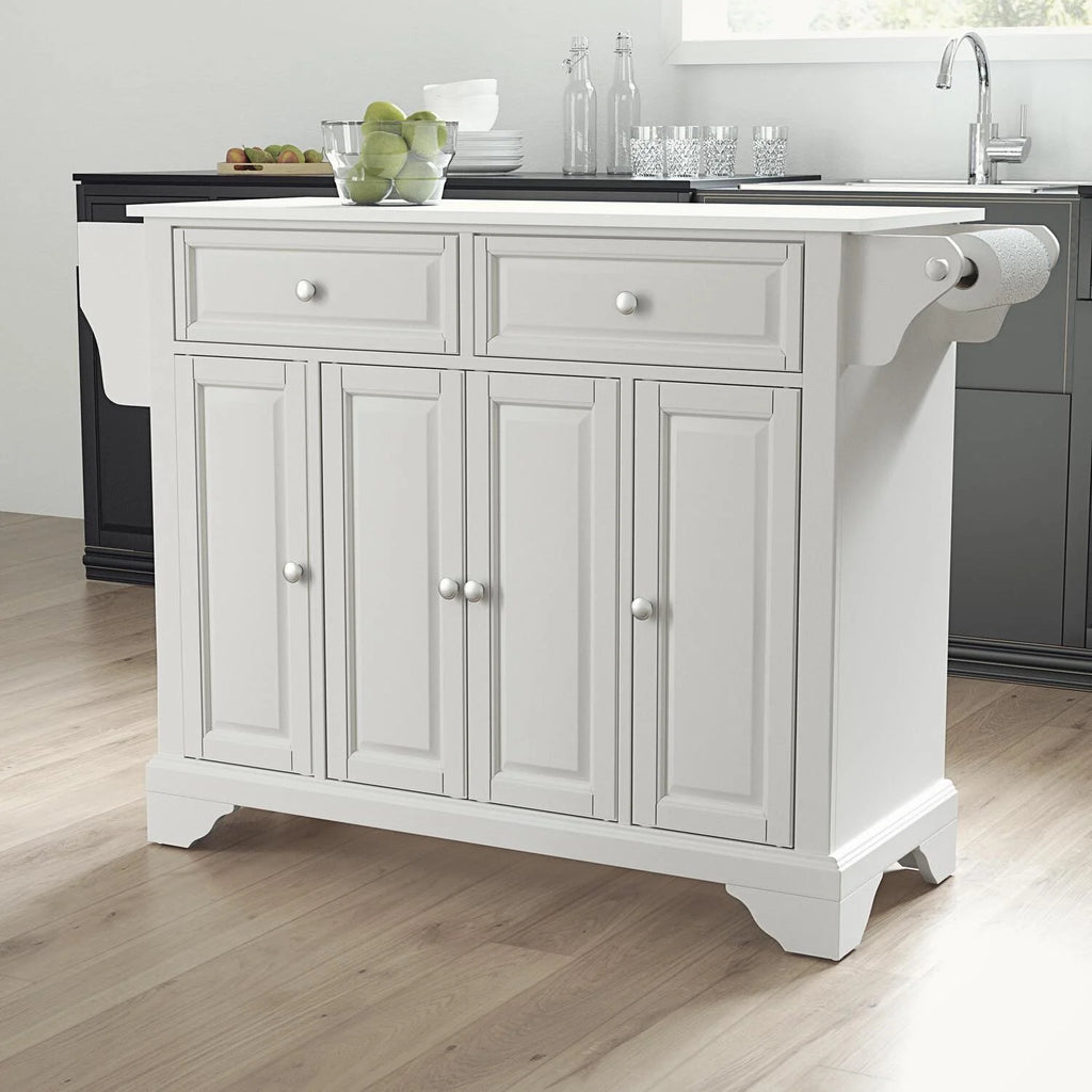 White Black Kitchen Island Cart Q897083