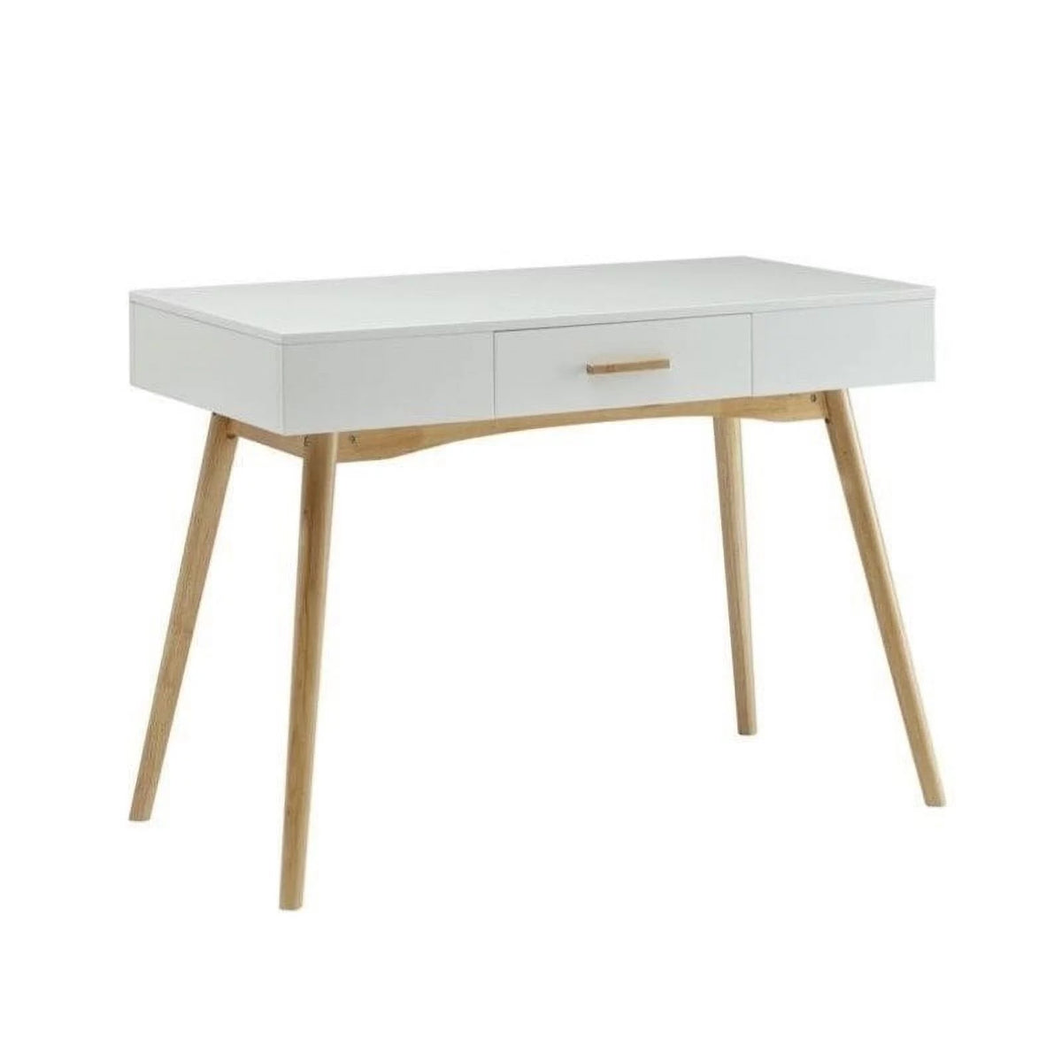 1-Drawer Rectangular Wood Home Office Desk in White O75377