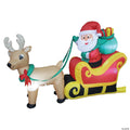 Inflatable Santa On Sleigh LED Lighted Yard Decoration - 4 ft x 6 ft S6334