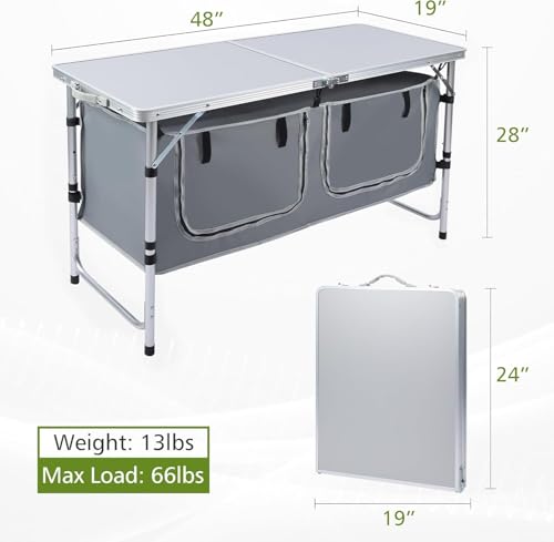 Folding Camping Table with Storage M66275