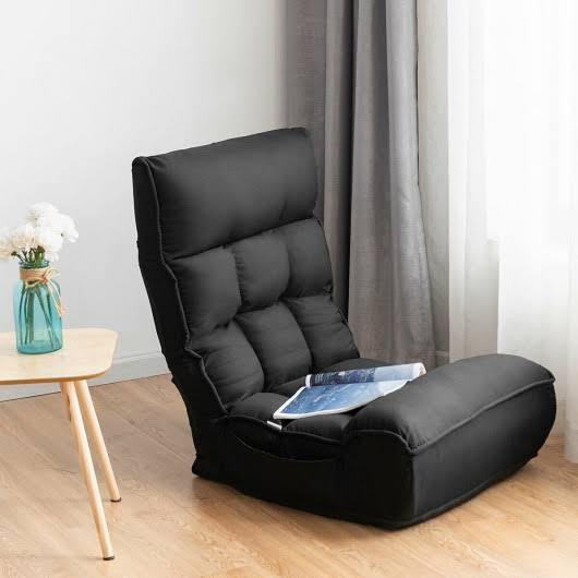 Black Adjustable Folding Floor Chair Sofa F5174