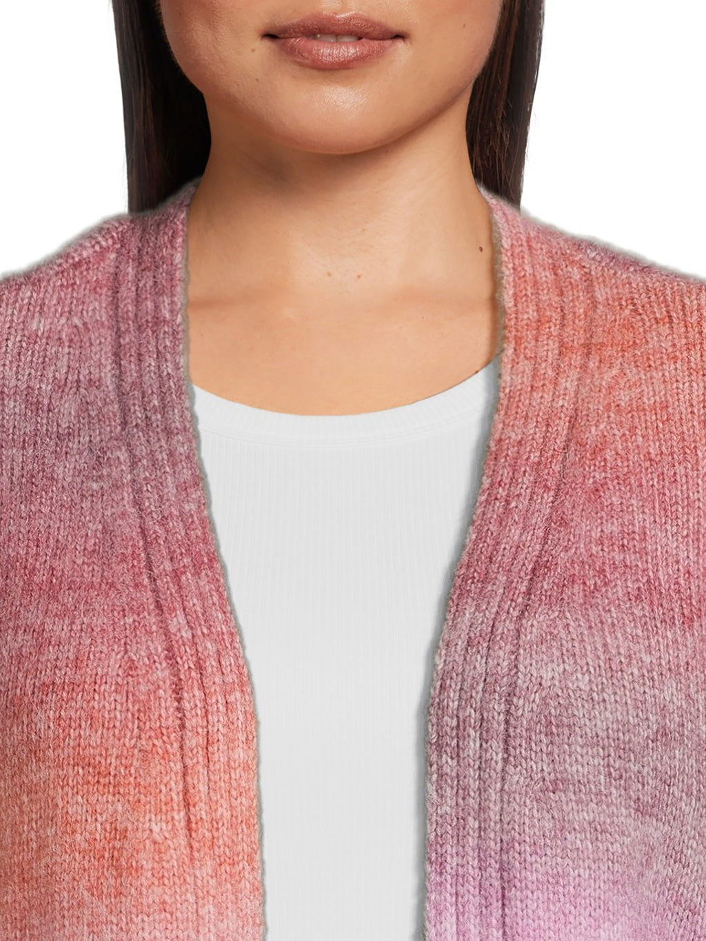 Women's Plus Size Drop Shoulder Open Cardigan with Balloon Sleeves V9934