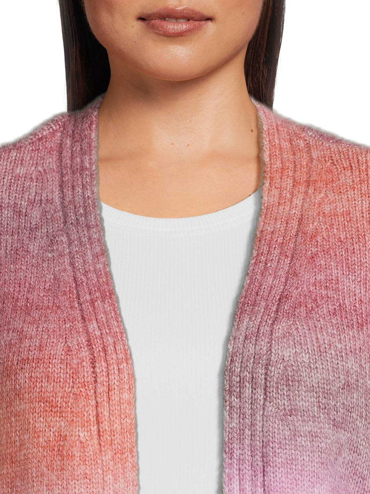 Women's Plus Size Drop Shoulder Open Cardigan with Balloon Sleeves V9934