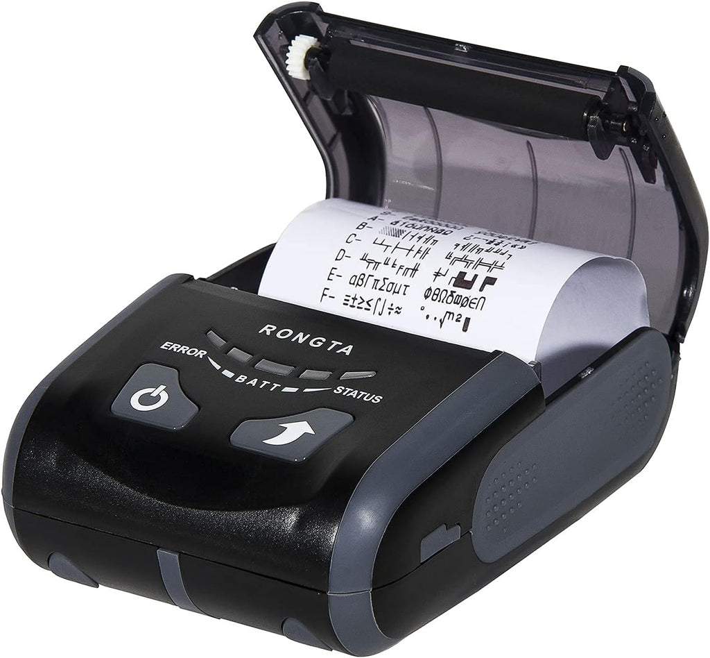 Portable Receipt Printer 58mm Direct Thermal Printer with Bluetooth USB, Grey, Pack of 2 W524