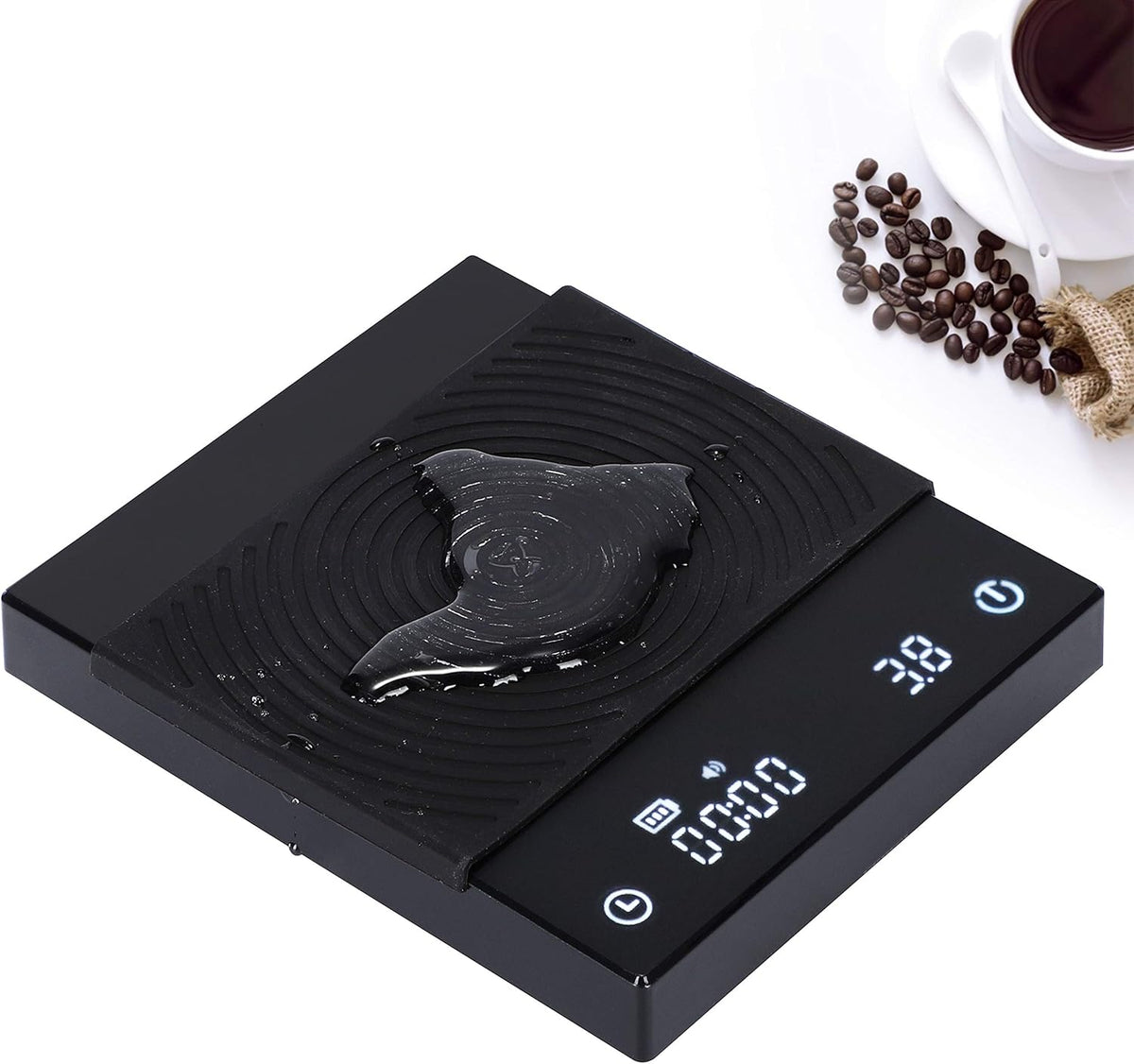 Black 2kg 0.1g Digital Coffee Scale with Timer Pack of 2 Y897281