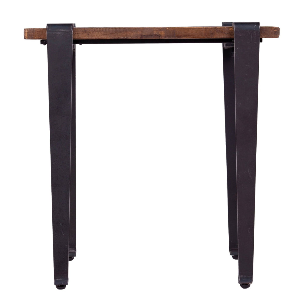 Square Metal and Reclaimed Wood End Table V7071
