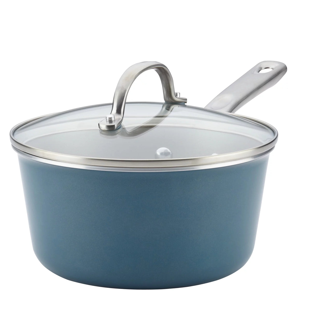Porcelain Enamel Nonstick Covered Saucepan, 3 Quart, Twilight Teal L160524