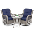 3-Piece Wicker Bistro Set with 2 Swivel Rocking Chairs X659436