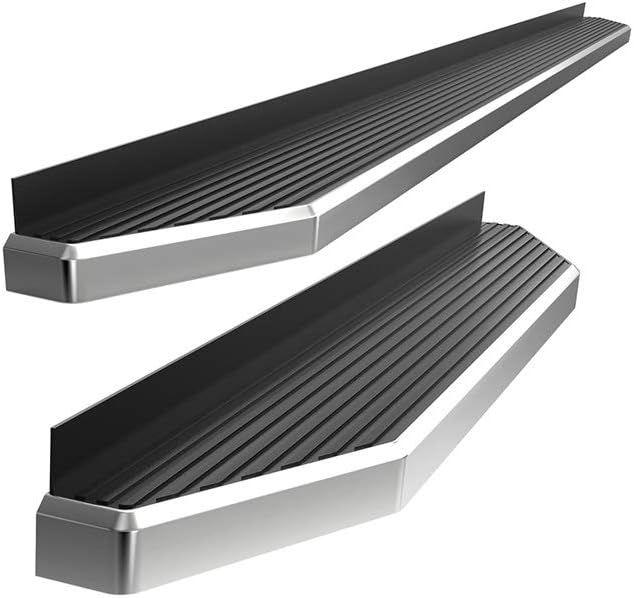 6-inch Aluminum Black Powder Coated Running Boards Side Steps Step Rails L2897