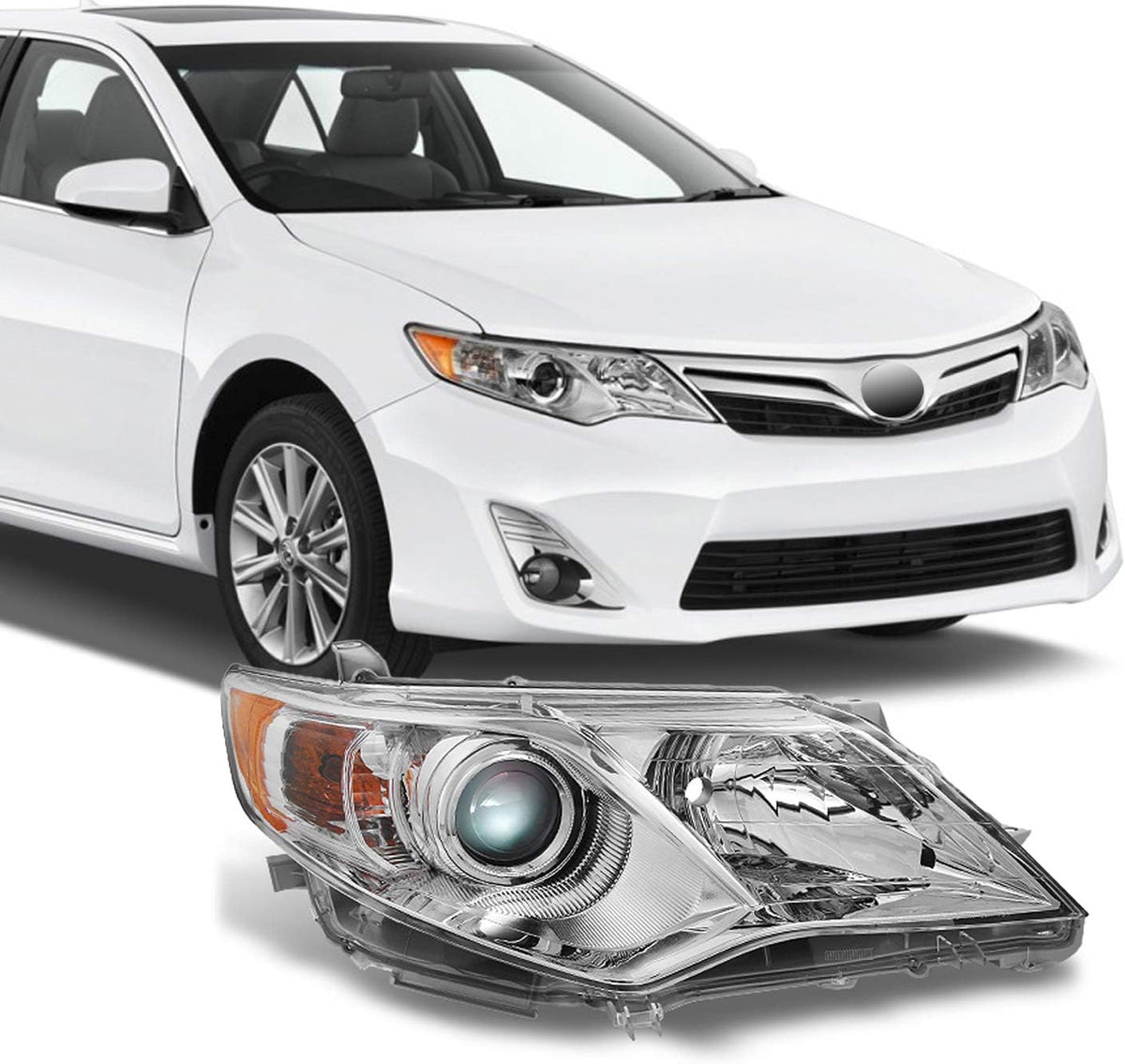 For Toyota Camry Chrome Clear Projector Headlight Driver Left Side Replacement Z7377