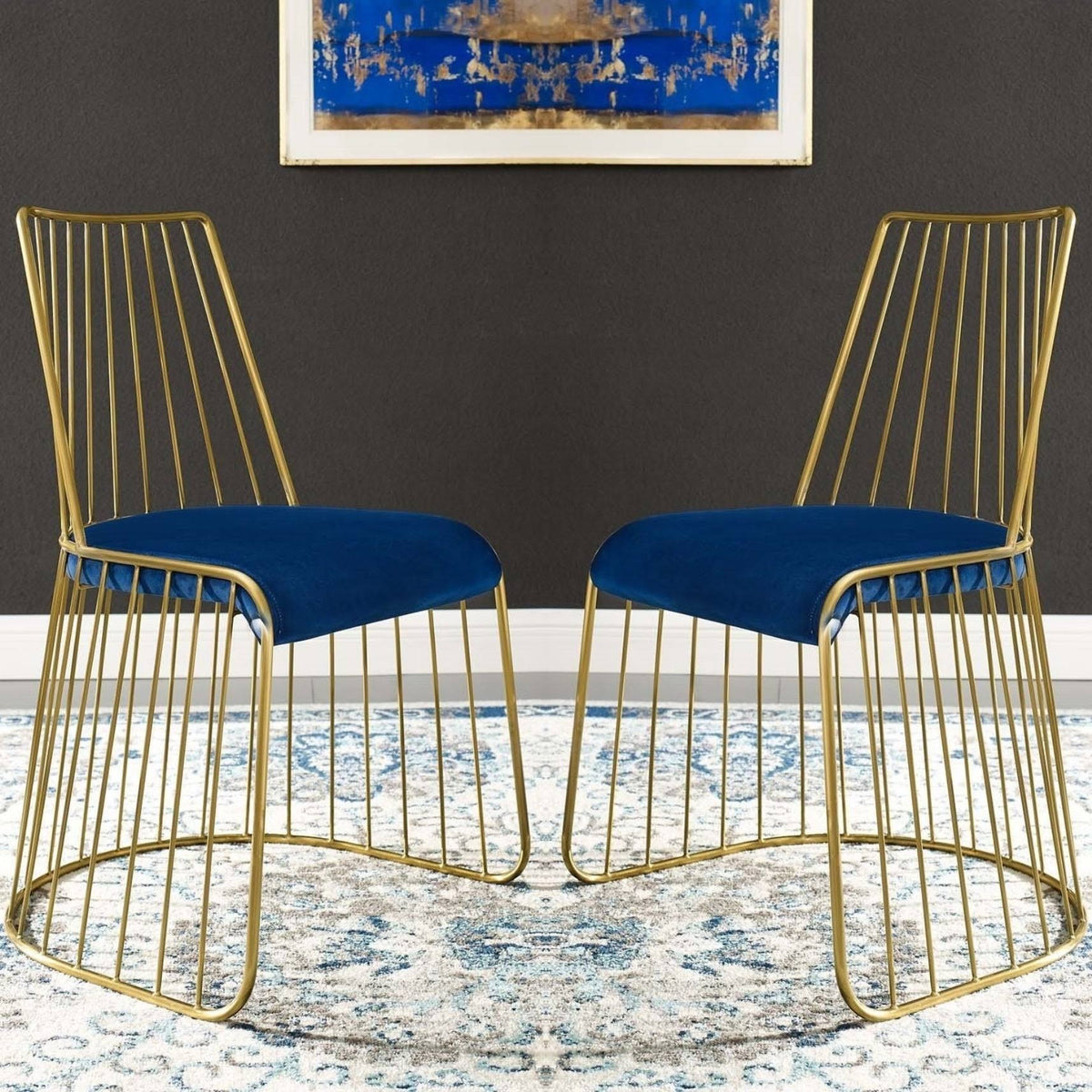 Navy Velvet Dining Chair N5393