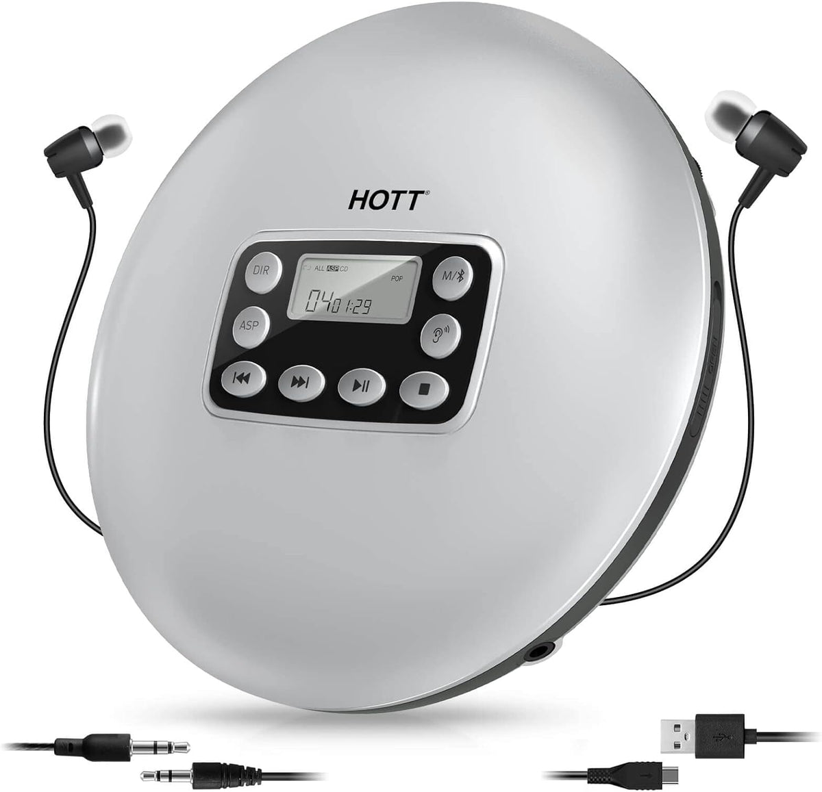 Rechargeable Portable CD Player with Bluetooth D517