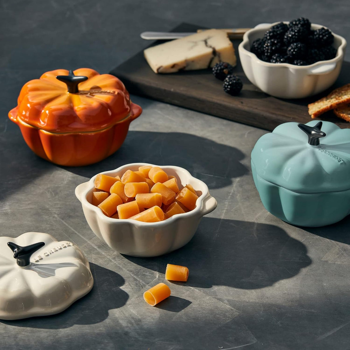 Stoneware Figural Pumpkin Petite Cocotte, 12oz, Persimmon P1875