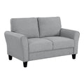 Transitional Solid Wood and Polyester Love Seat in Dark Gray/Black Y786