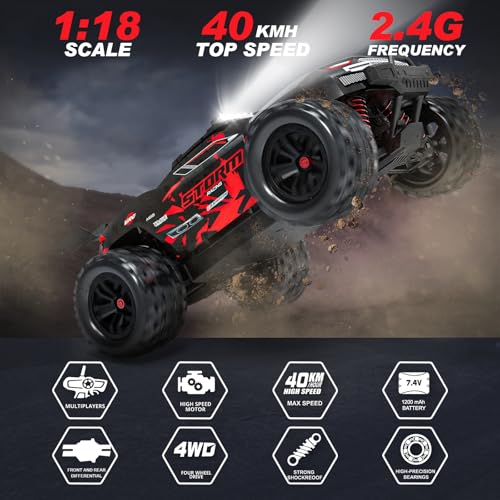 1:18 Scale 4WD RC Car with 2 Rechargeable Batteries A82582