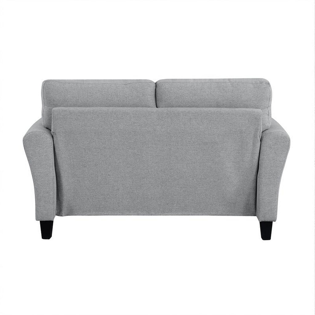 Transitional Solid Wood and Polyester Love Seat in Dark Gray/Black Y786