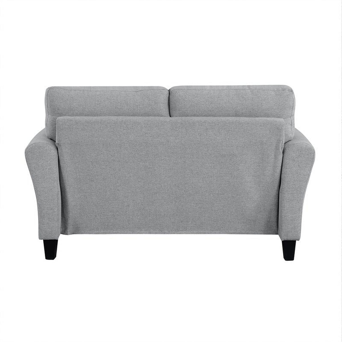 Transitional Solid Wood and Polyester Love Seat in Dark Gray/Black Y786