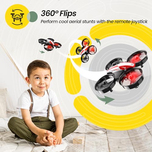 Mini Drone with Auto Hovering, 3D Flips, Headless Mode and 3 Batteries, Blue C276