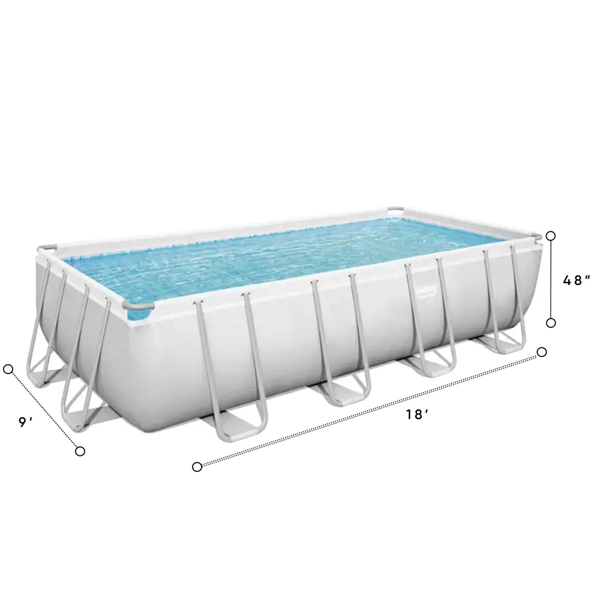 18ft x 9ft x 4ft Rectangular Above Ground Swimming Pool Kit H2256