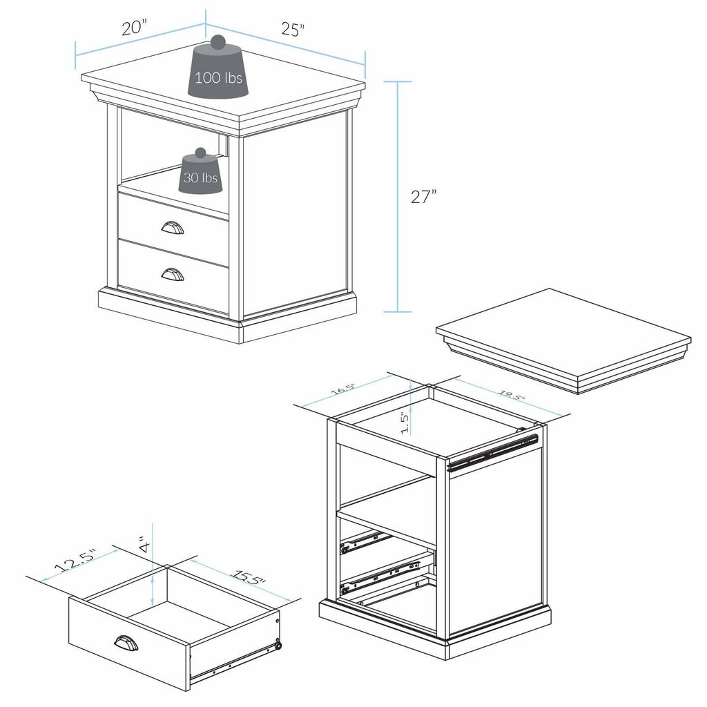 Nightstand with Concealed Compartment I159
