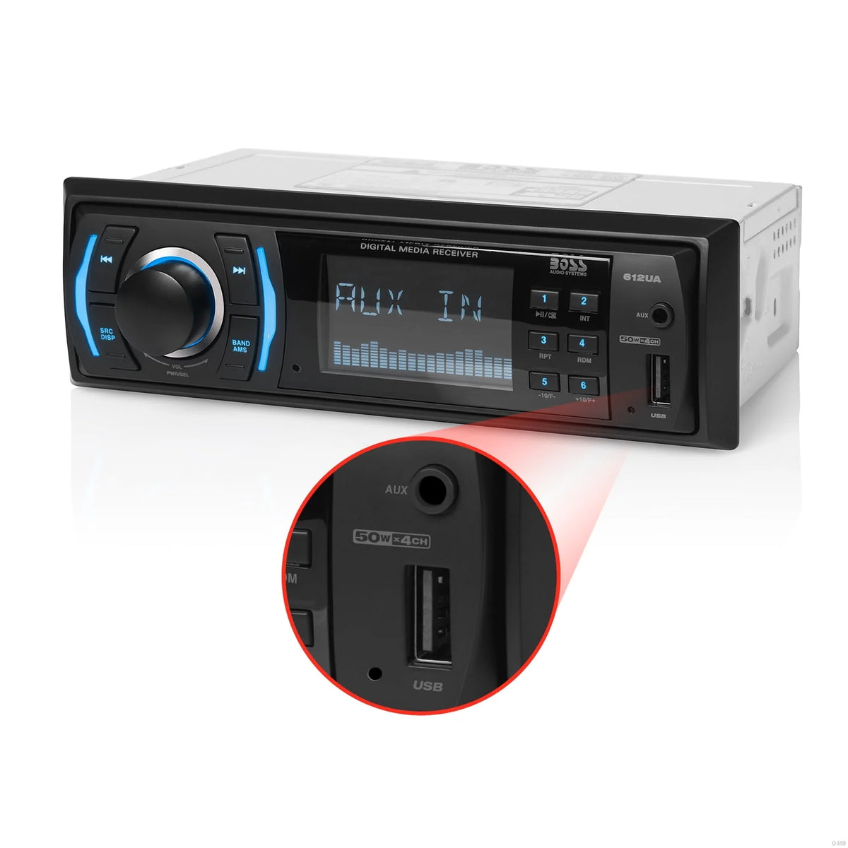 Single Din Mechless Car Audio Stereo Receiver with USB Aux Input AM/FM Radio Z594