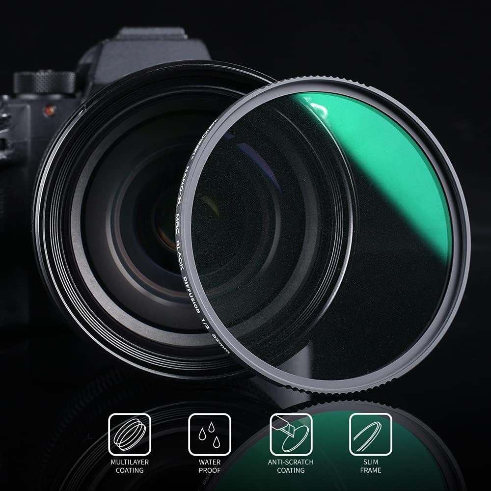 72mm Black Diffusion 1/2 Filter with 28 Multi-Layer Coatings E663278