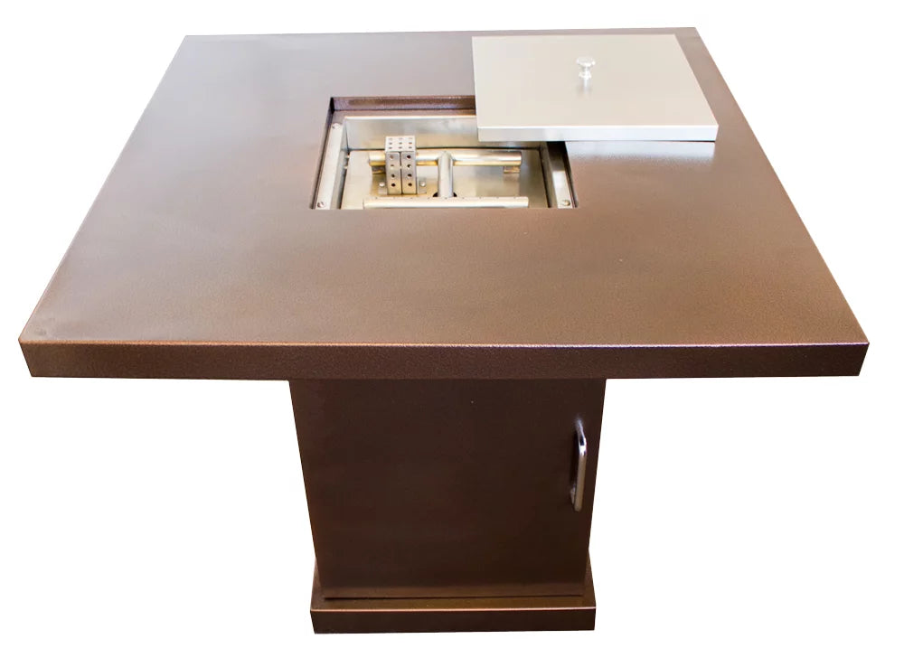 Square Hammered Bronze Propane Fire Pit O93048