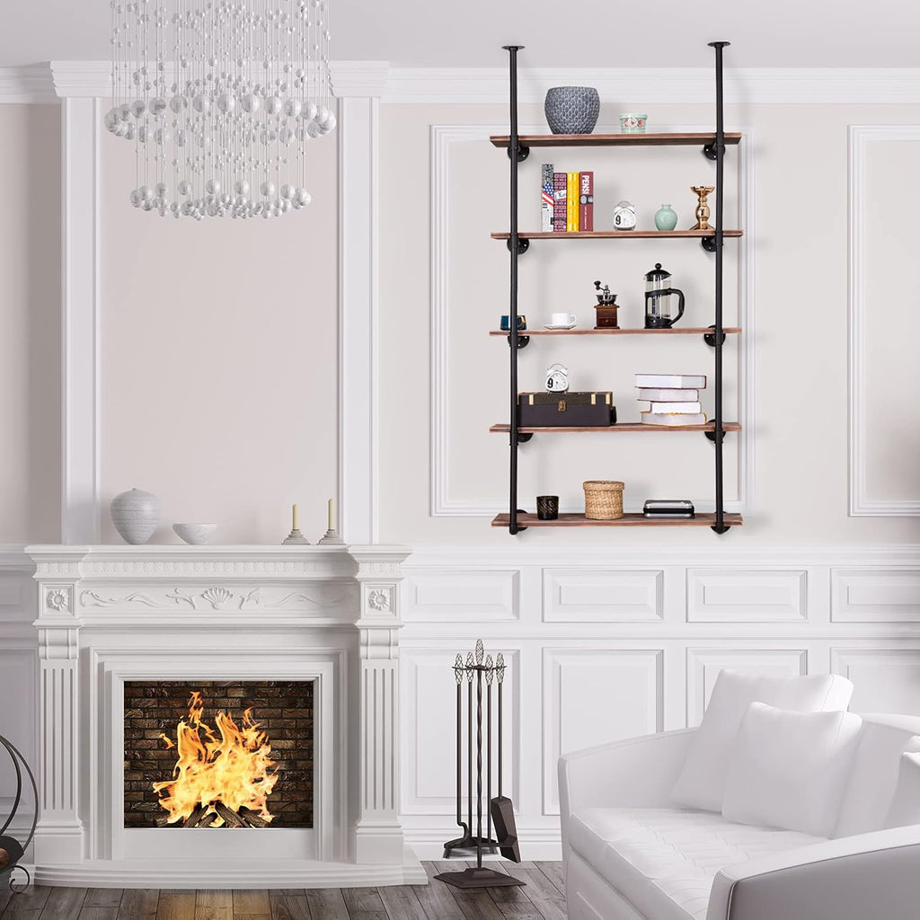 Iron Pipe Shelf Wall Mount 2 Pack 5 Tier U22818