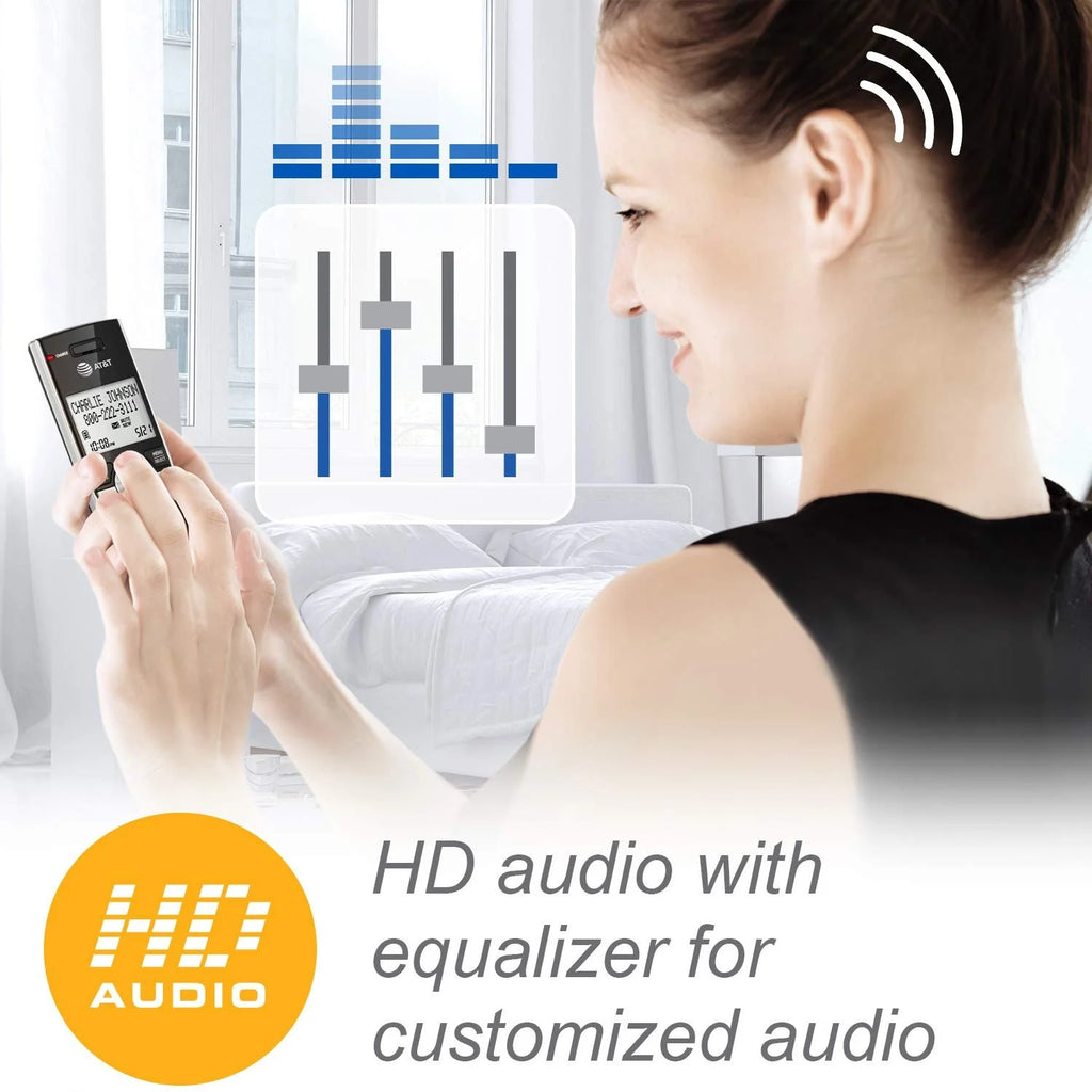 Silver/Black DECT 6.0 Expandable Answering System with 4 Handsets Q72809