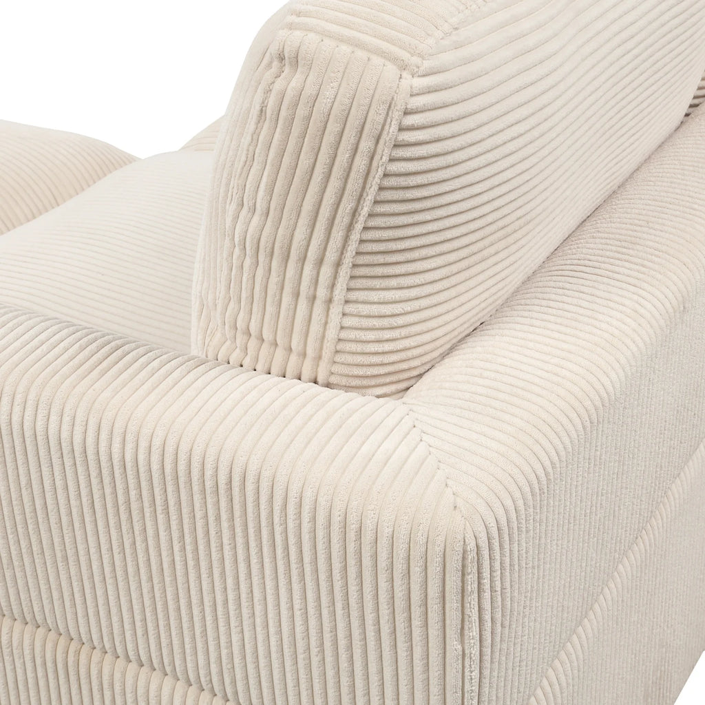 Beige Corduroy Modular Sectional Sofa with Chaise V47411