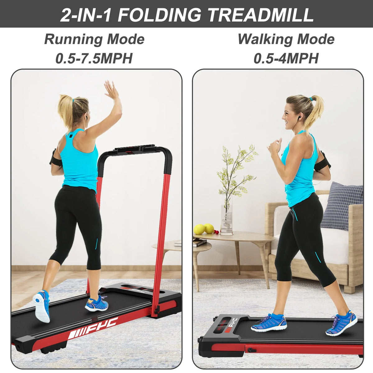 2.5 HP Folding Treadmill with LCD Display L98981