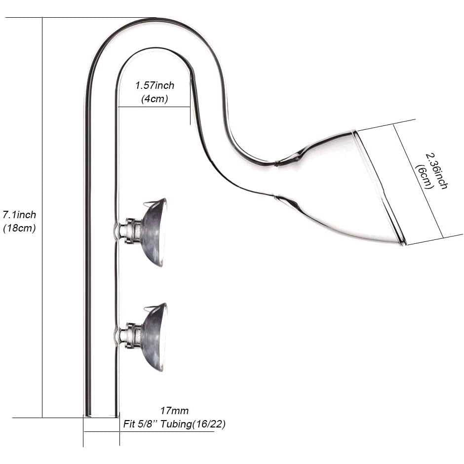 Aquatic Glass Lily Pipe Set with Skimmer Inflow and Outflow D2856