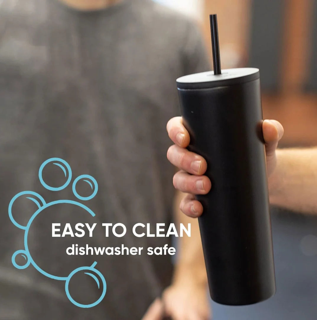 Green 24oz Insulated Tumbler with Lid and Straw Y6851