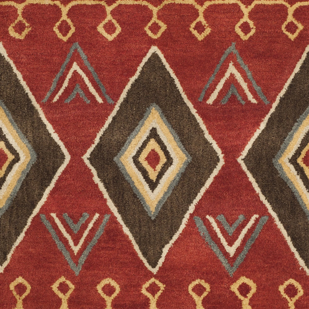 Red Multi Southwestern Wool Area Rug 5' x 8' N896