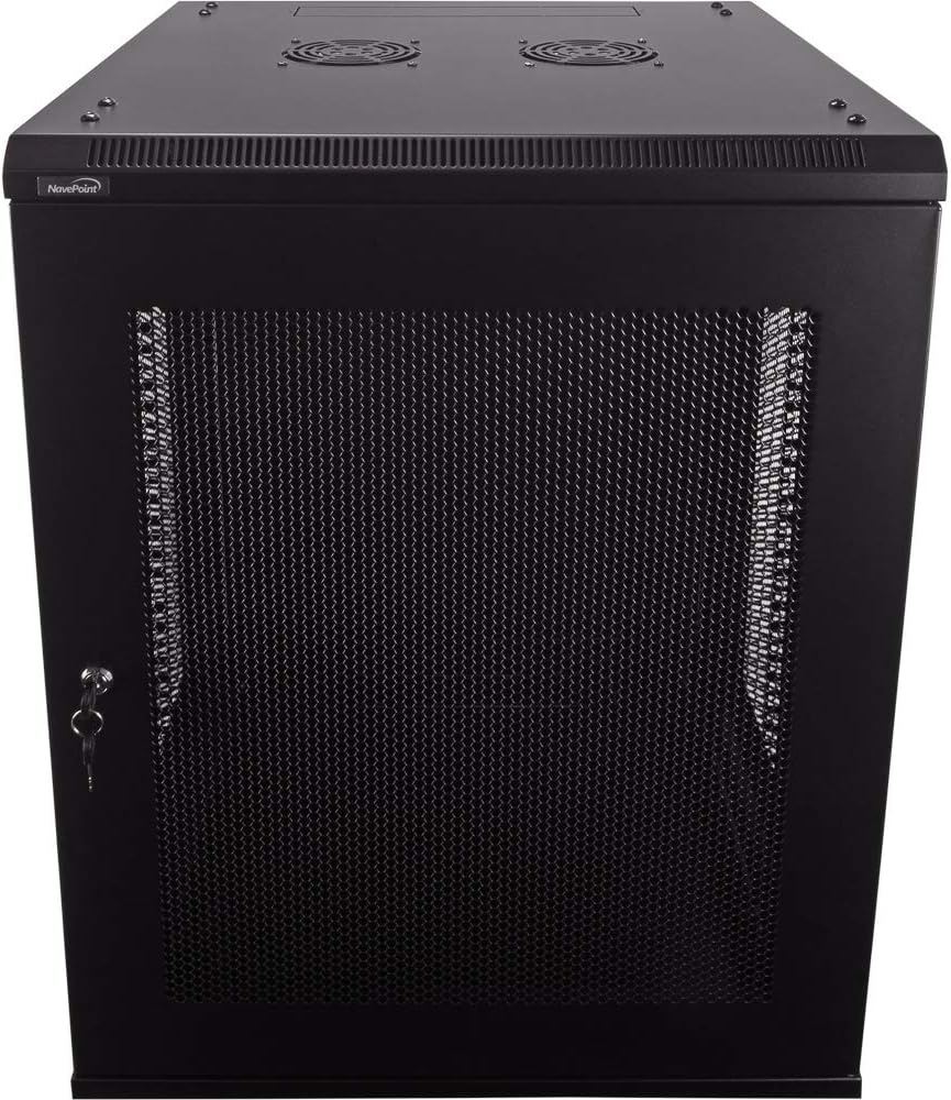 15U Wallmount IT Cabinet Enclosure 19-Inch Server Network Rack with Locking Perforated Door Black F792605