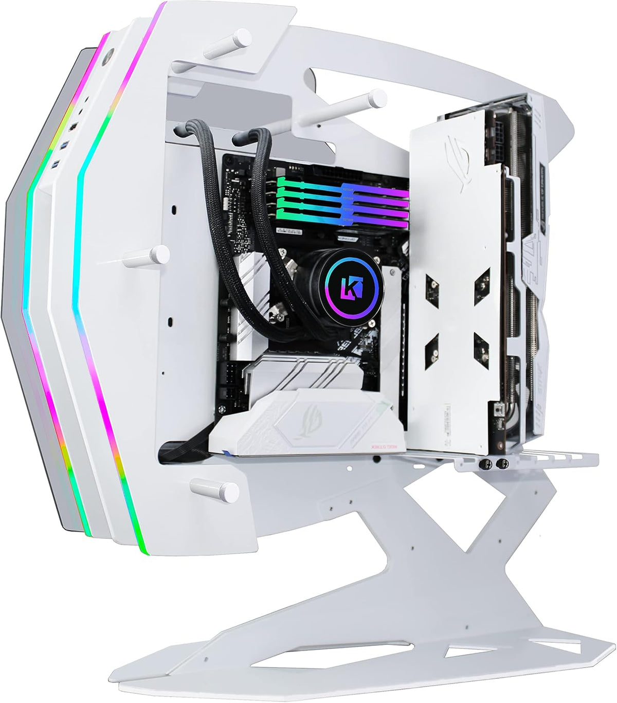 ATX Tower Tempered Glass Gaming Computer Case with 2 RGB Light Boards F504250