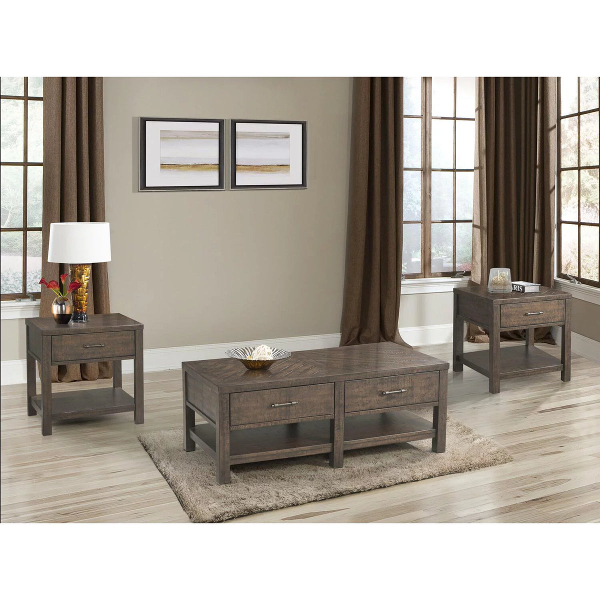 Square End Table in Walnut J73596
