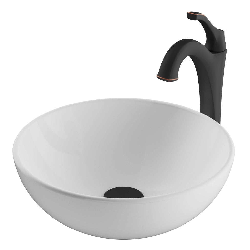 Oil Rubbed Bronze Bathroom Sink and Faucet Set I546