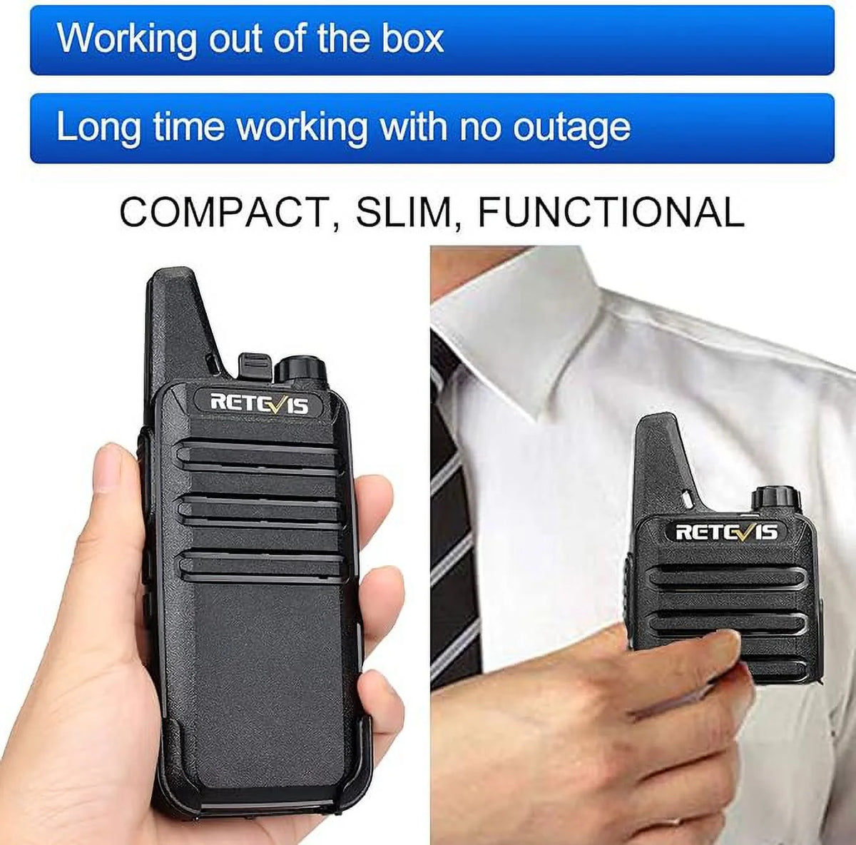 6 Pack Rechargeable Two Way Radios with Multi Gang Charger V753